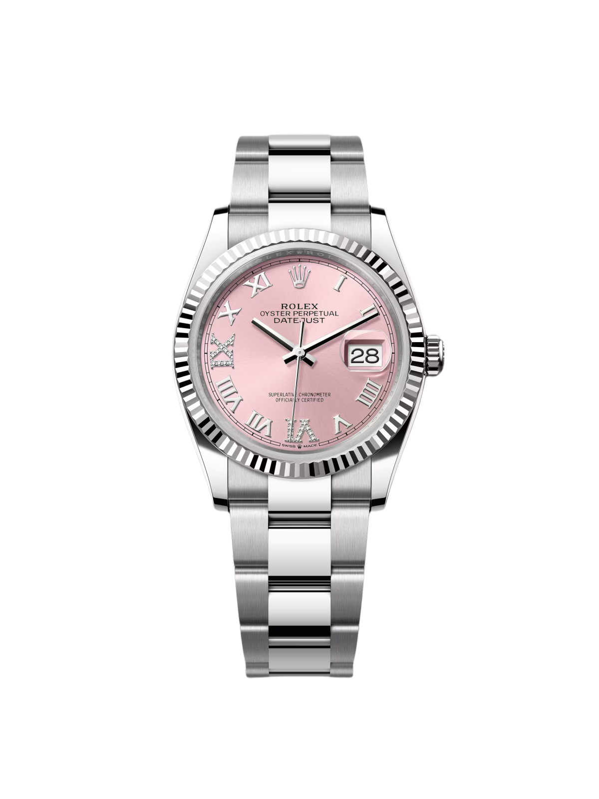 008E8217-EA3B-3EB6-127F-E54181B1BDDB Rolex Datejust 36mm 126234 Pink Roman Dial Oyster Stainless Steel - Image 1