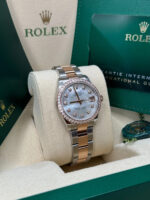 Rolex Datejust m278381-0025/0026 Mother-of-Pearl Diamond 31mm Dial Diamond-Set Bezel and Oyster Bracelet Watch - Image 4