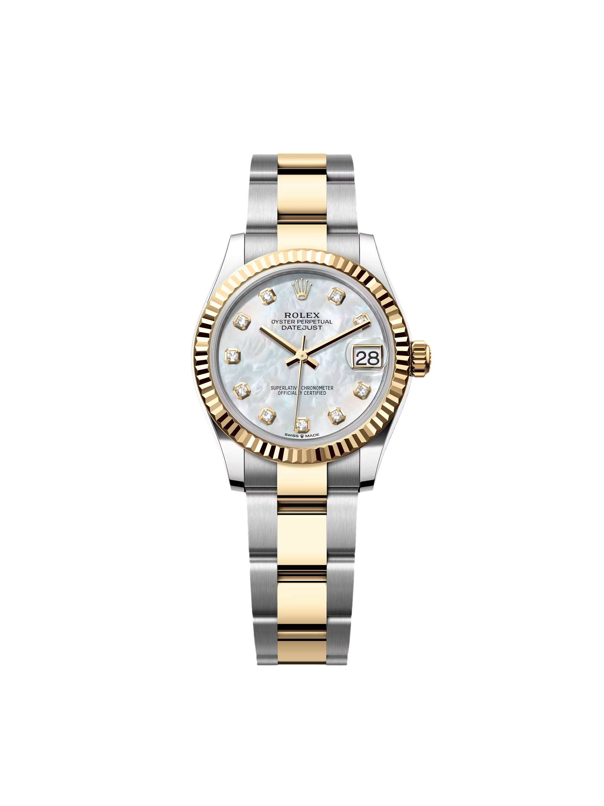053BDC60-C1D8-0BE1-29B0-B67FDA0BC604 Rolex Datejust m278273-0027/0028 31mm White Mother-of-Pearl Dial Stainless Steel and Yellow Gold Oyster Watch - Image 1