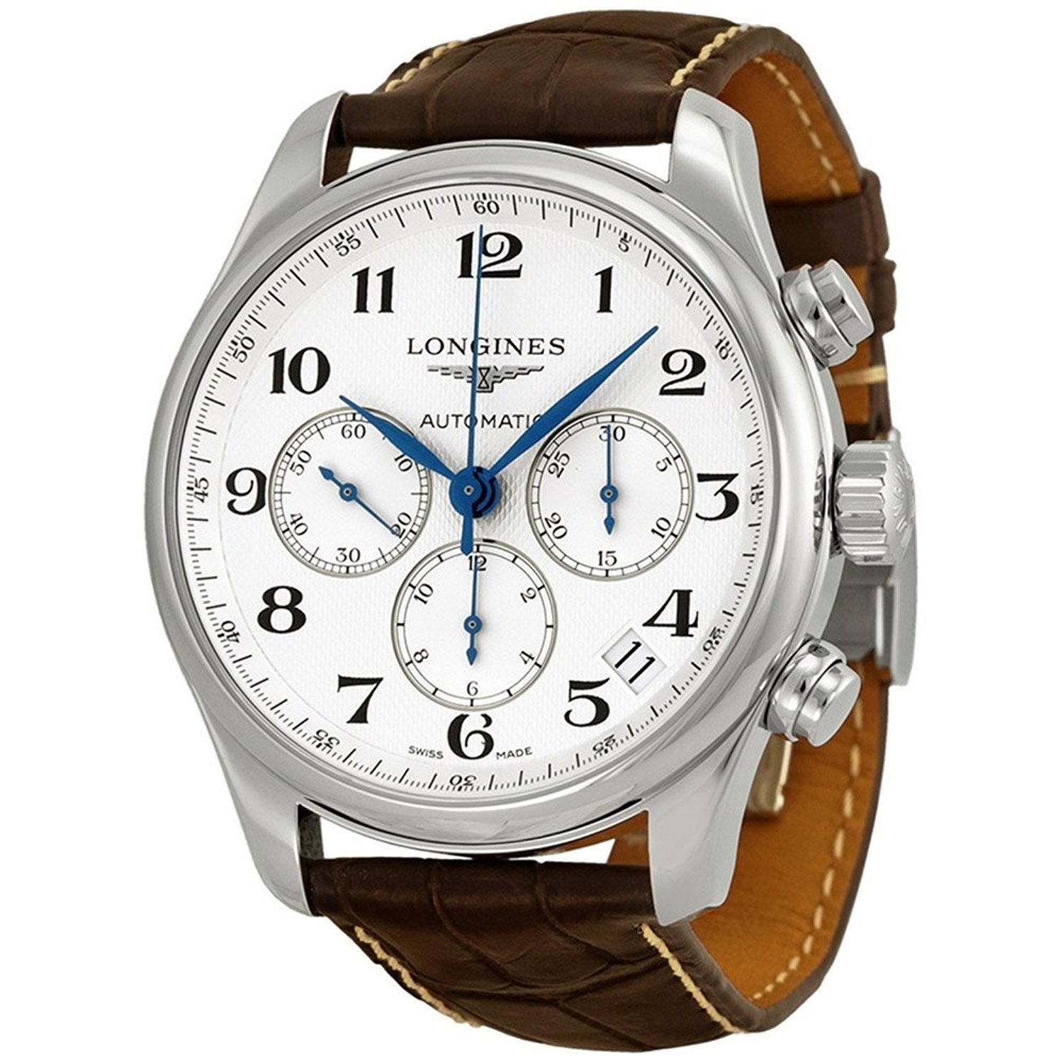 0DBFD184-AAA1-0B0E-248D-60EF76534B4F Longines Men's L26934783 Master Chronograph Automatic Brown Leather Watch - Image 1