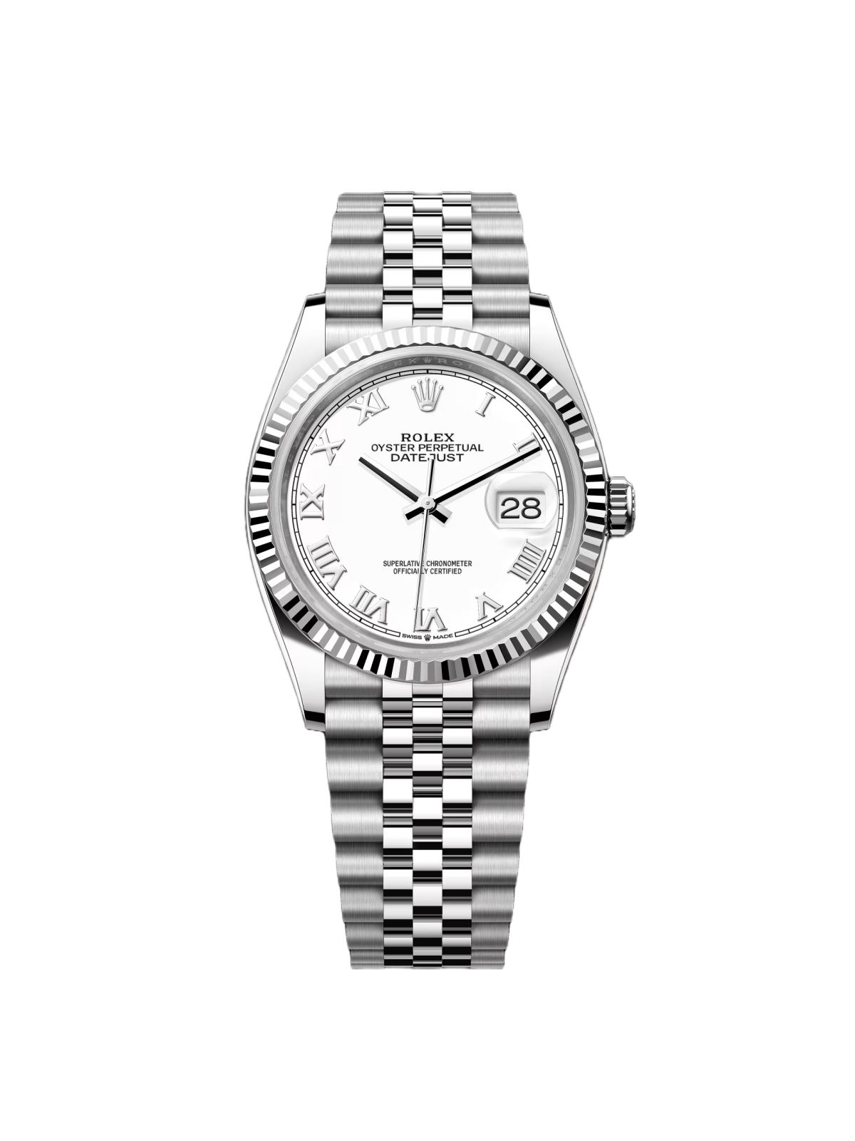 0E0BE32B-5885-0064-8C27-32E057508F6F Rolex Datejust 36mm 126234 White Roman Dial Oyster Stainless Steel Mens - Image 1
