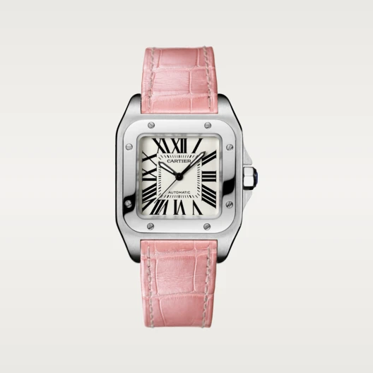 0FA89AA9-FDE9-7F86-8595-9C77DDE80AC3 Cartier SANTOS 100 Pink Strap 35.6mm - Image 1