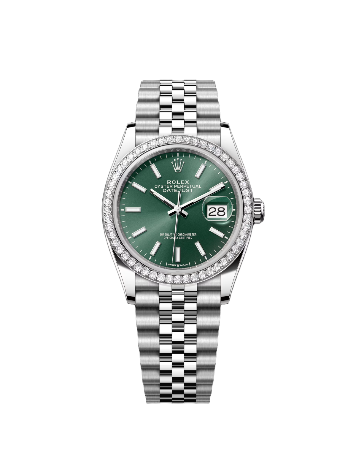 0FE7F9F1-B63C-0A8C-354A-C6A661625F52 Rolex Datejust 36mm 126284 Green Dial Jubilee Bracelet - Image 1