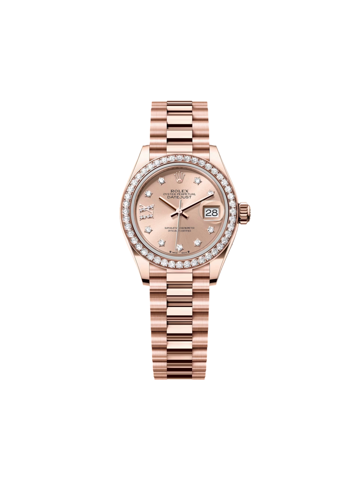 11F169D1-1590-EDDB-6844-C1C7B8790354 Rolex Lady-Datejust 28mm 279135RBR Rose Diamond Dial Jubilee Bracelet - Image 1