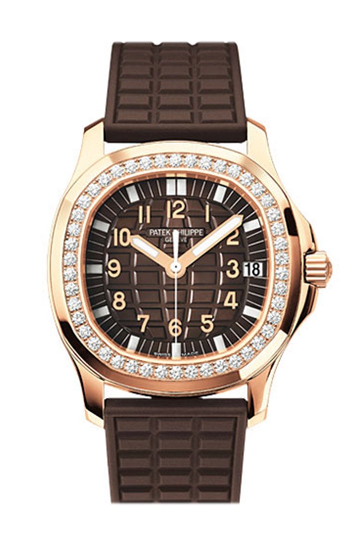176CC98B-3189-A507-9FD4-4F01CA10C5CA Patek Philippe Aquanaut Luce Automatic Diamond Brown Dial Ladies Watch 5068R-001 - Image 1