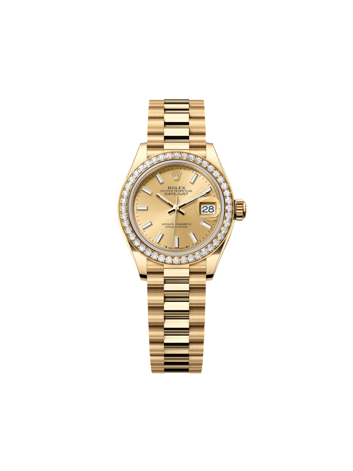 27EC8F28-F897-C815-42BB-A93093BCCE47-1 Rolex Lady-Datejust 279138RBR Champagne 28mm Dial President Bracelet Watch - Image 1