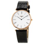 Longines Men's L47091912 La Grande Classique Black Leather Watch