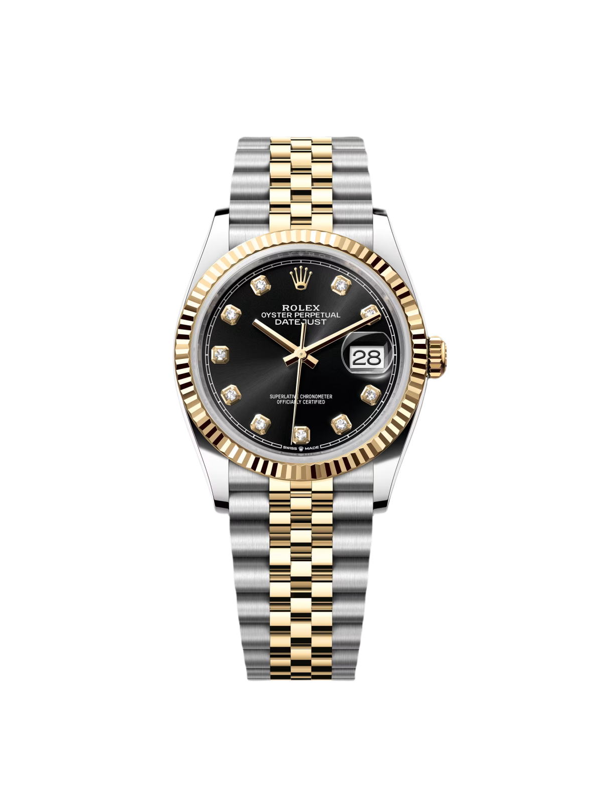 2DB2D7D6-2E16-BB72-2B09-F49675475F30 Rolex Datejust 36mm 126233 Custom Black Dial Jubilee Bracelet Watch - Image 1