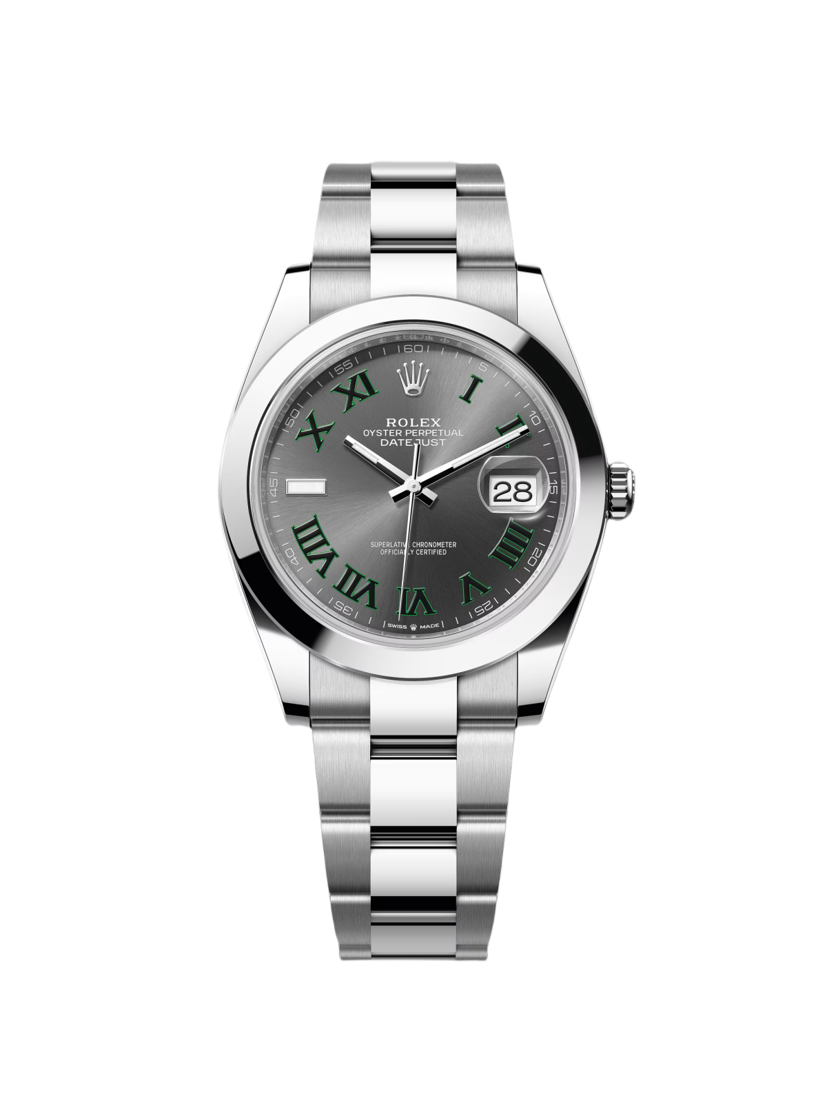 2FFC4328-6455-6A00-E2BB-59EA50E27C24 Rolex Datejust 41mm 126300 Slate Roman Oyster Stainless Steel Watch - Image 1