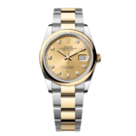 Rolex  Datejust 36mm 126203 Champagne Set with Diamonds Dial Domed Bezel Oyster Bracelet
