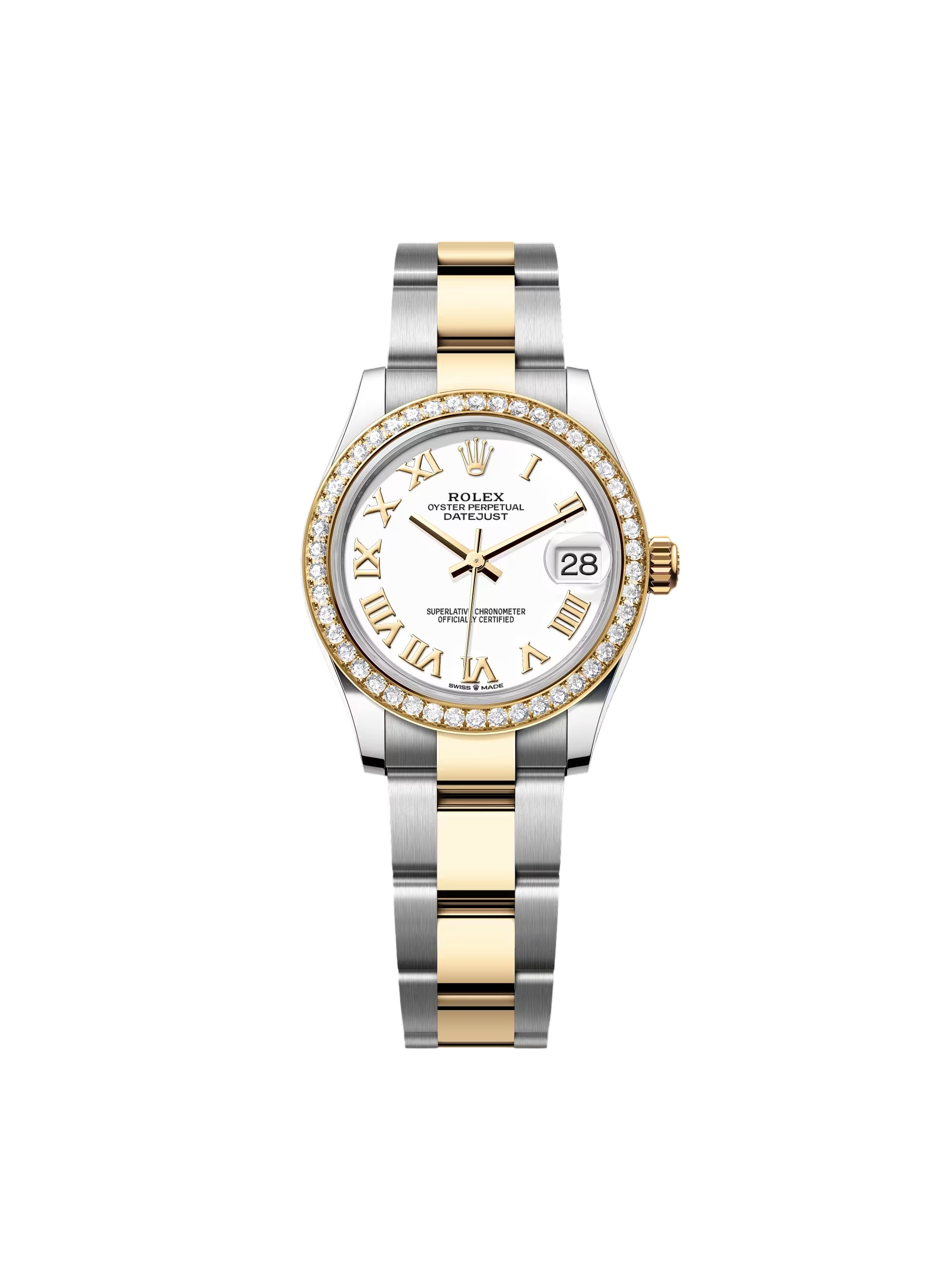 38B27AF9-16DB-33F3-5B6D-49BE73C25F13 Rolex Datejust m278383RBR 31mm White Roman Dial Oyster Bracelet - Image 1