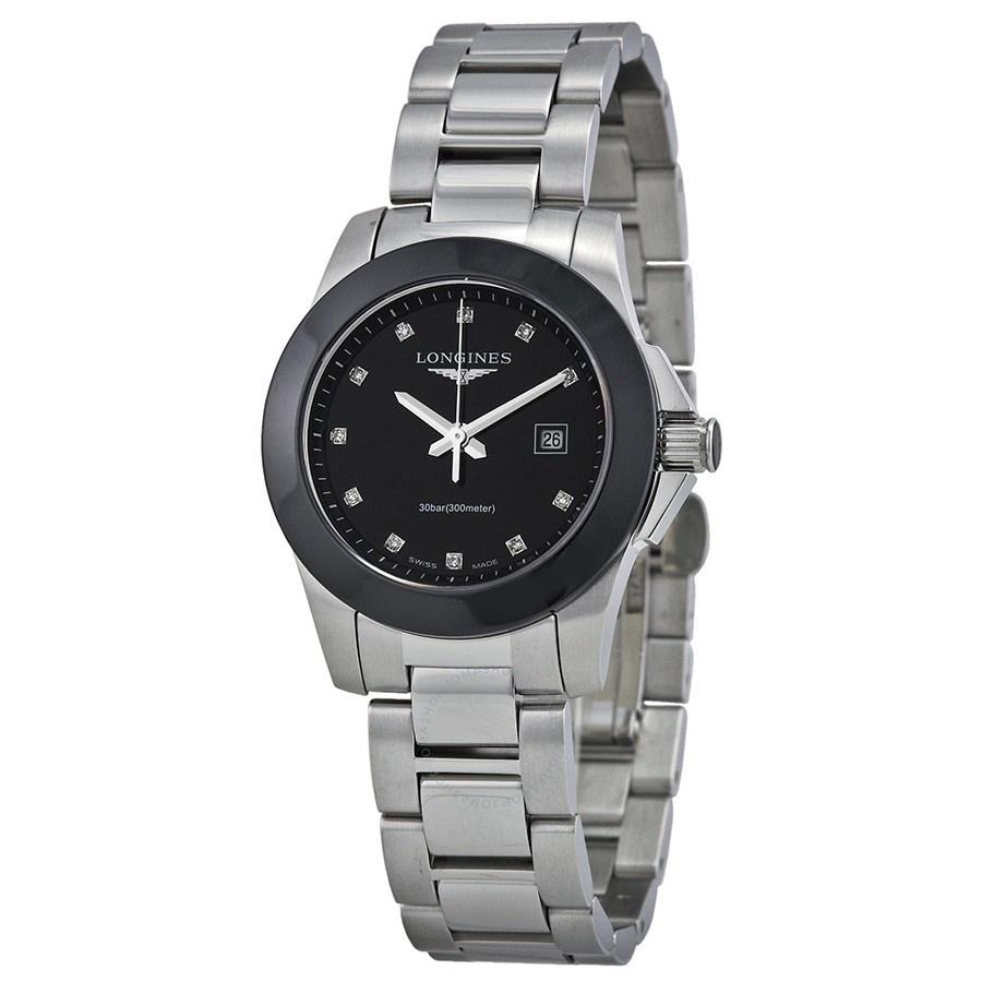 3C7BEFF4-649F-4421-CF6B-47D0AE70607D Longines Women's L32574576 Conquest Diamond Stainless Steel Watch - Image 1