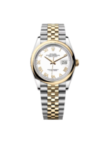 Rolex  Datejust 126203 White Roman Dial 36mm Domed Bezel