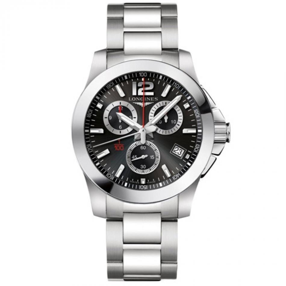 4F742F2F-1F3B-A622-A56D-6EF9422E921F Longines Men's L37004566 Conquest Chronograph Stainless Steel Watch - Image 1
