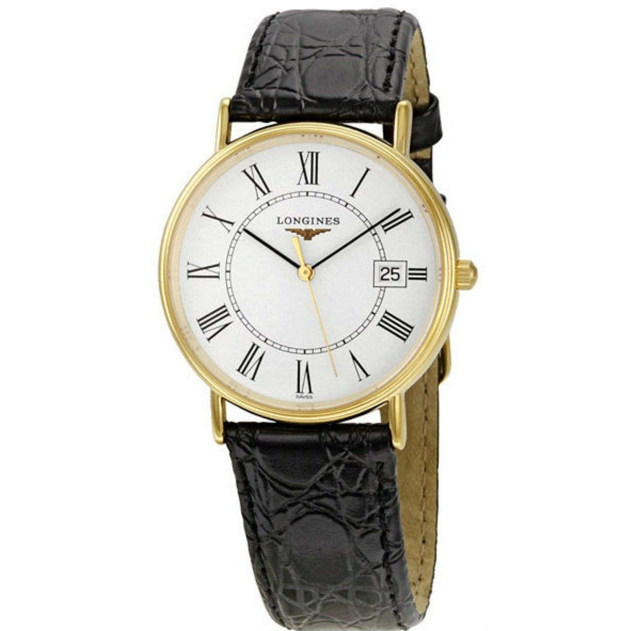 53AD07CC-2D1B-24AD-4D16-A2AFE466308F Longines Men's L48192112 La Grande Classique Black Leather Watch - Image 1