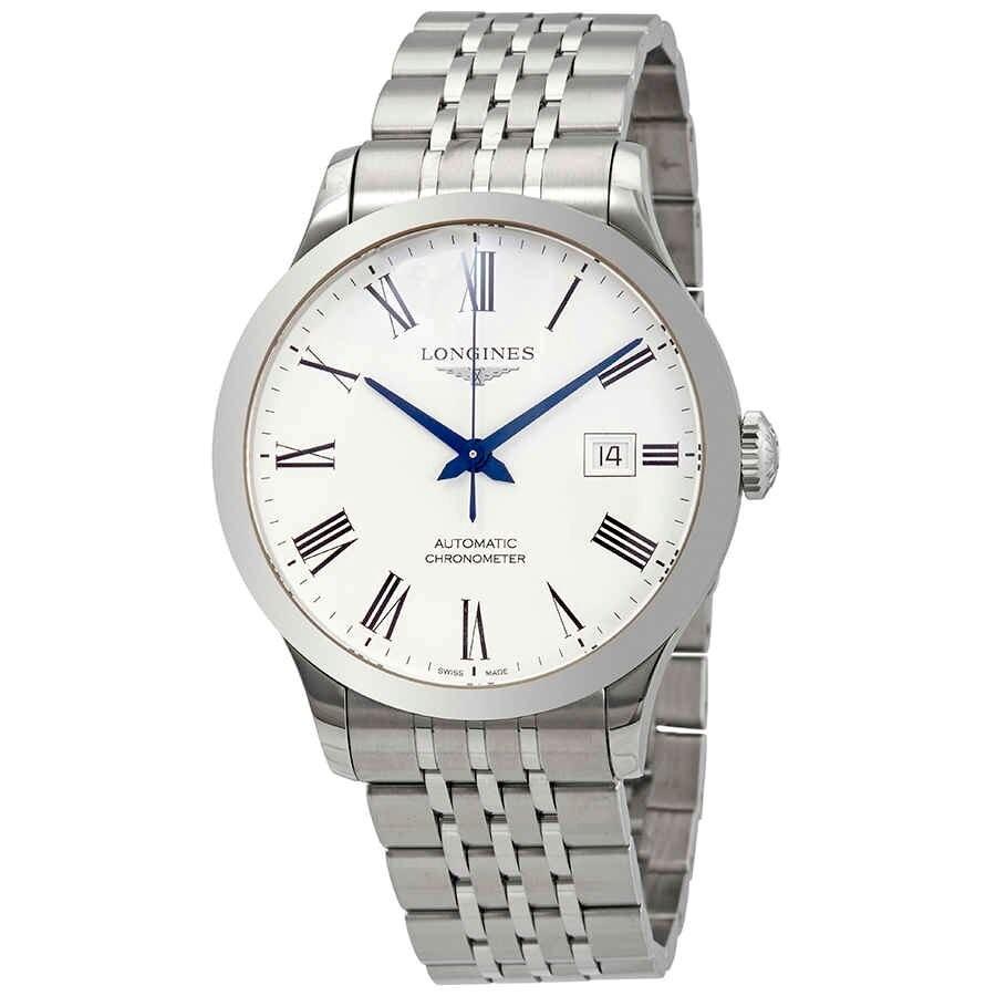 5660E0FA-B71B-D6CF-F5AC-C0E025CAA907 Longines Men's L28214116 Record Stainless Steel Watch - Image 1