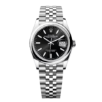 Rolex  Datejust 36mm 126200 Stainless Steel Black Dial Jubilee Watch
