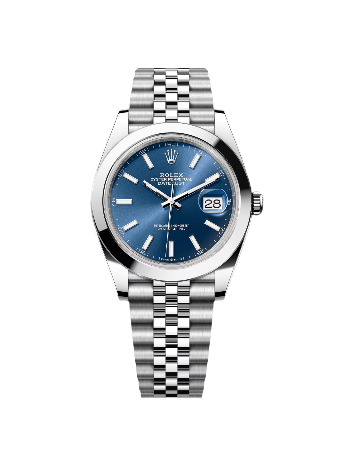 5B303AFD-71D7-4DF4-47D8-99F45AA94130 Rolex Datejust 41mm 126300 Blue Index Jubilee Stainless Steel Men’s Watch - Image 1