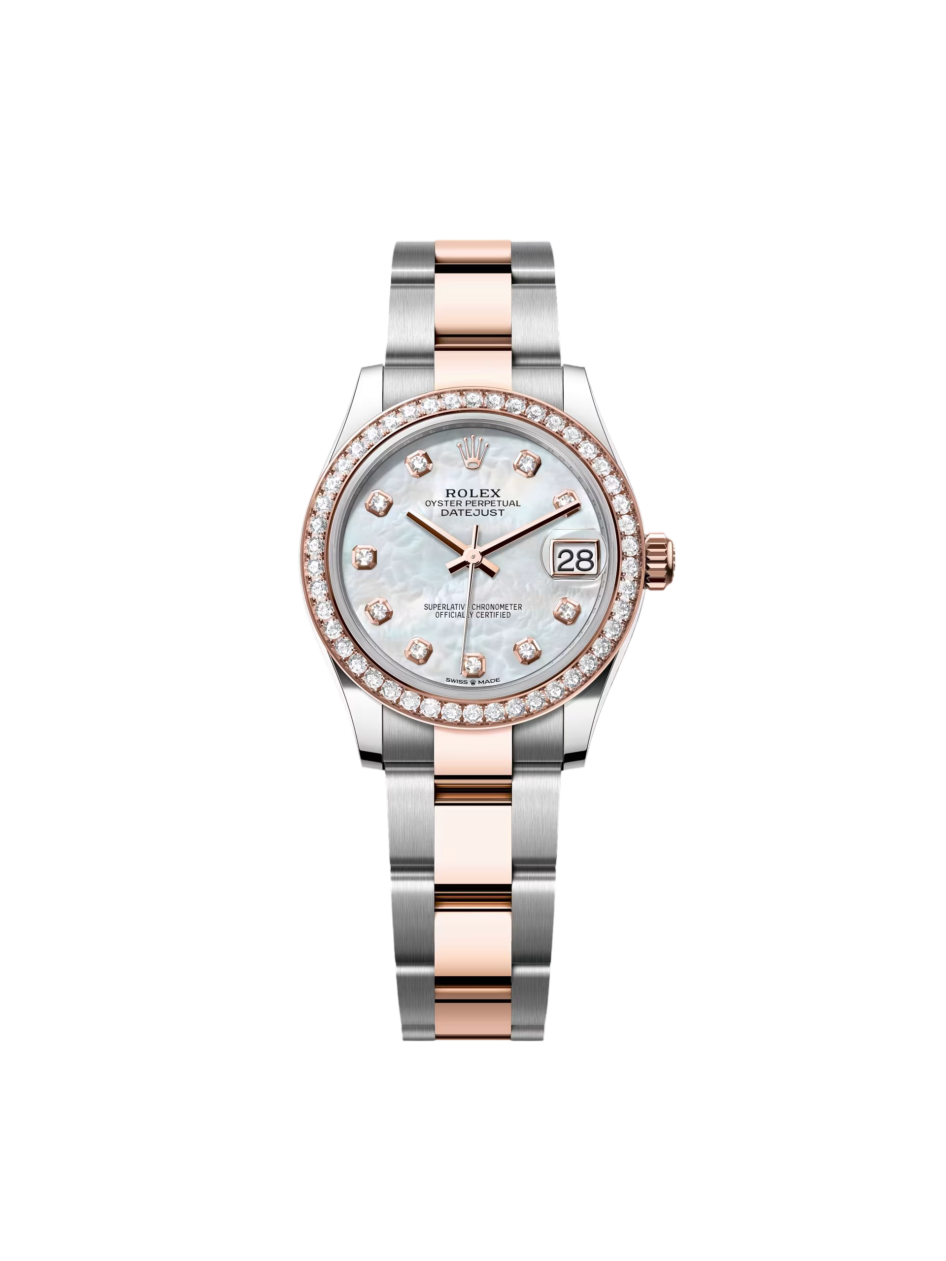 5DE96E2B-CFB9-B31B-DC13-567868B8A961 Rolex Datejust m278381-0025/0026 Mother-of-Pearl Diamond 31mm Dial Diamond-Set Bezel and Oyster Bracelet Watch - Image 1
