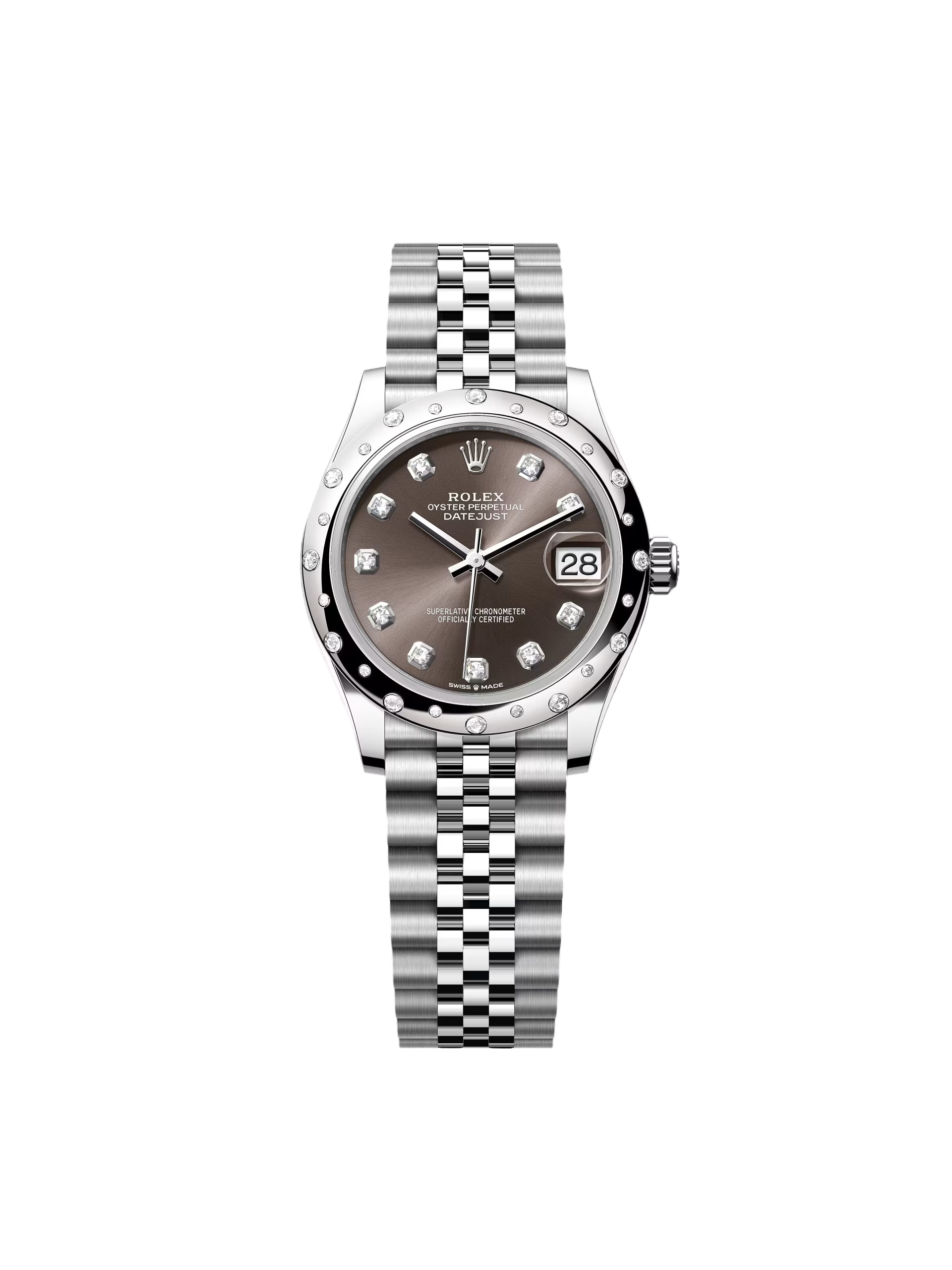 5FE04894-B433-D0AC-D9D8-C0B84BB4B483 Rolex Datejust m278344 Dark Grey Dial 31mm Domed Diamond - Image 1