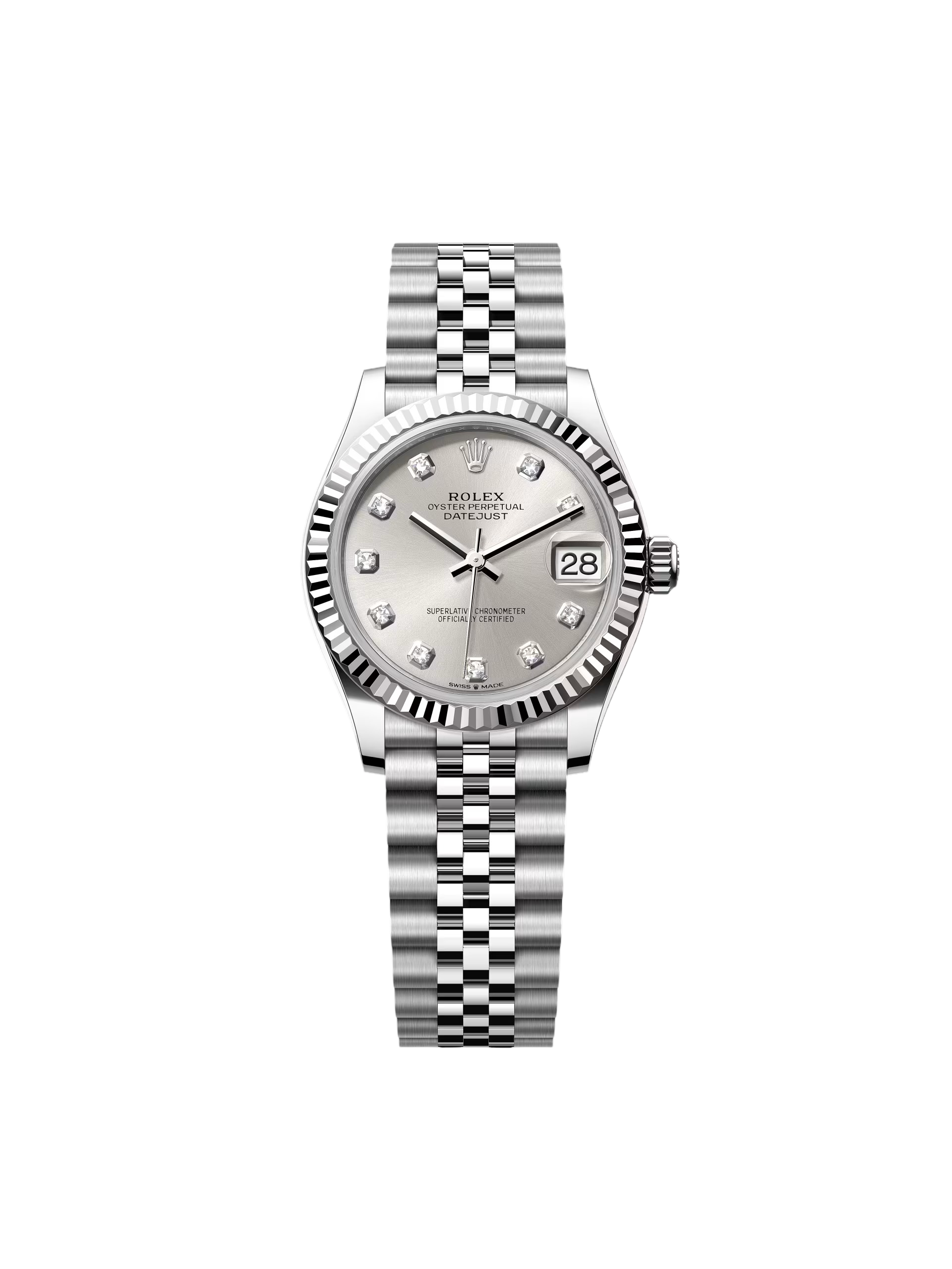 66E0BB27-CE23-083C-A3BF-A6207DCCEAB9 Rolex Datejust m278274-0029/0030 Silver 31mm Dial Oyster Watch - Image 1