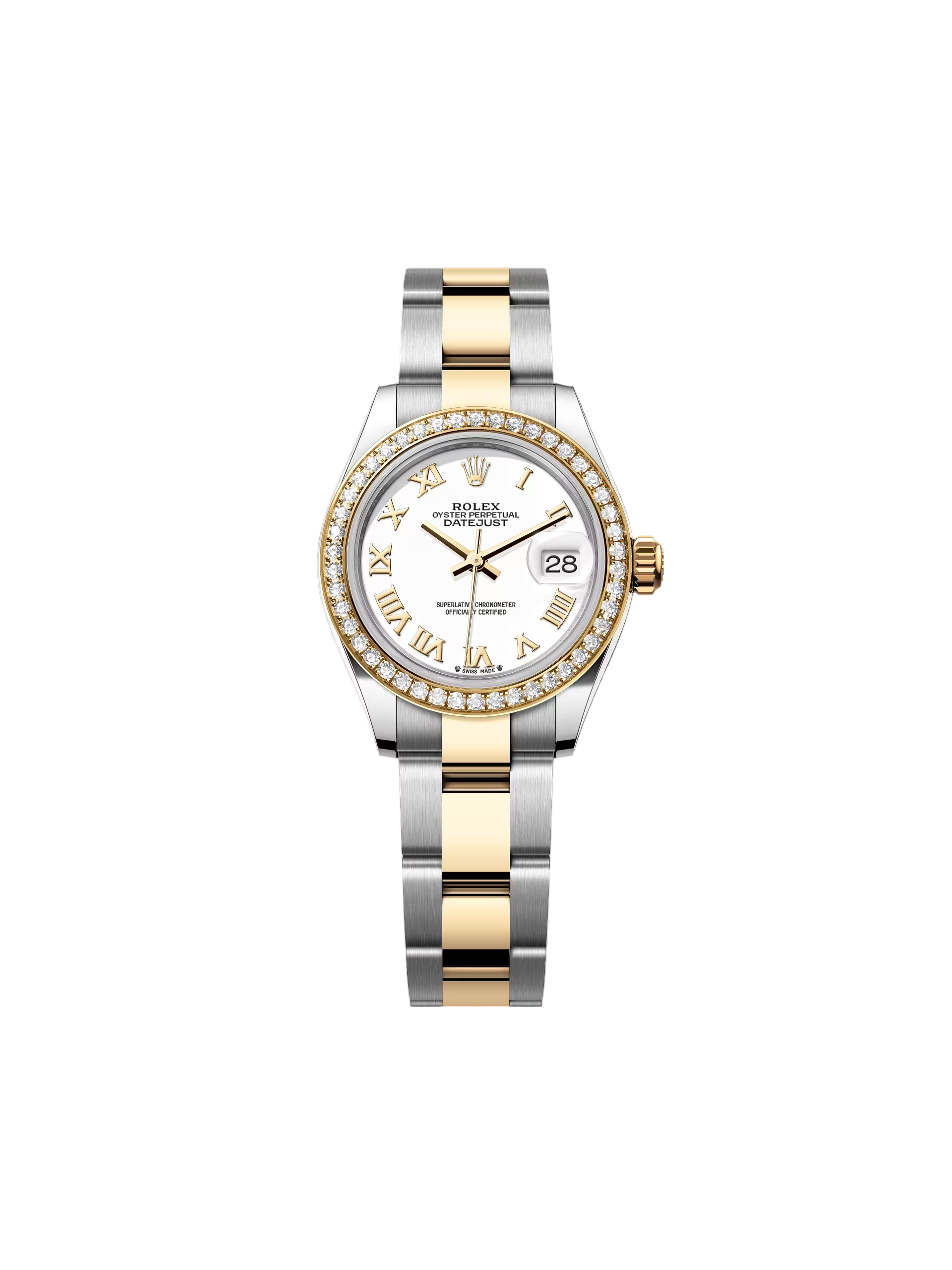 682F5FD4-3B6F-2ED0-39C4-965D4DD71418 Rolex Lady-Datejust 28mm 279383RBR White Roman Dial Yellow Rolesor Oyster Bracelet - Image 1