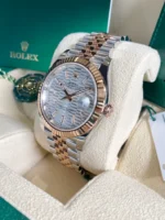 Rolex Datejust 41mm 126331 Silver Fluted Motif Dial Two Tone Stainless Steel & 18K Rose Gold Jubilee Bracelet Men's Watch - Image 5