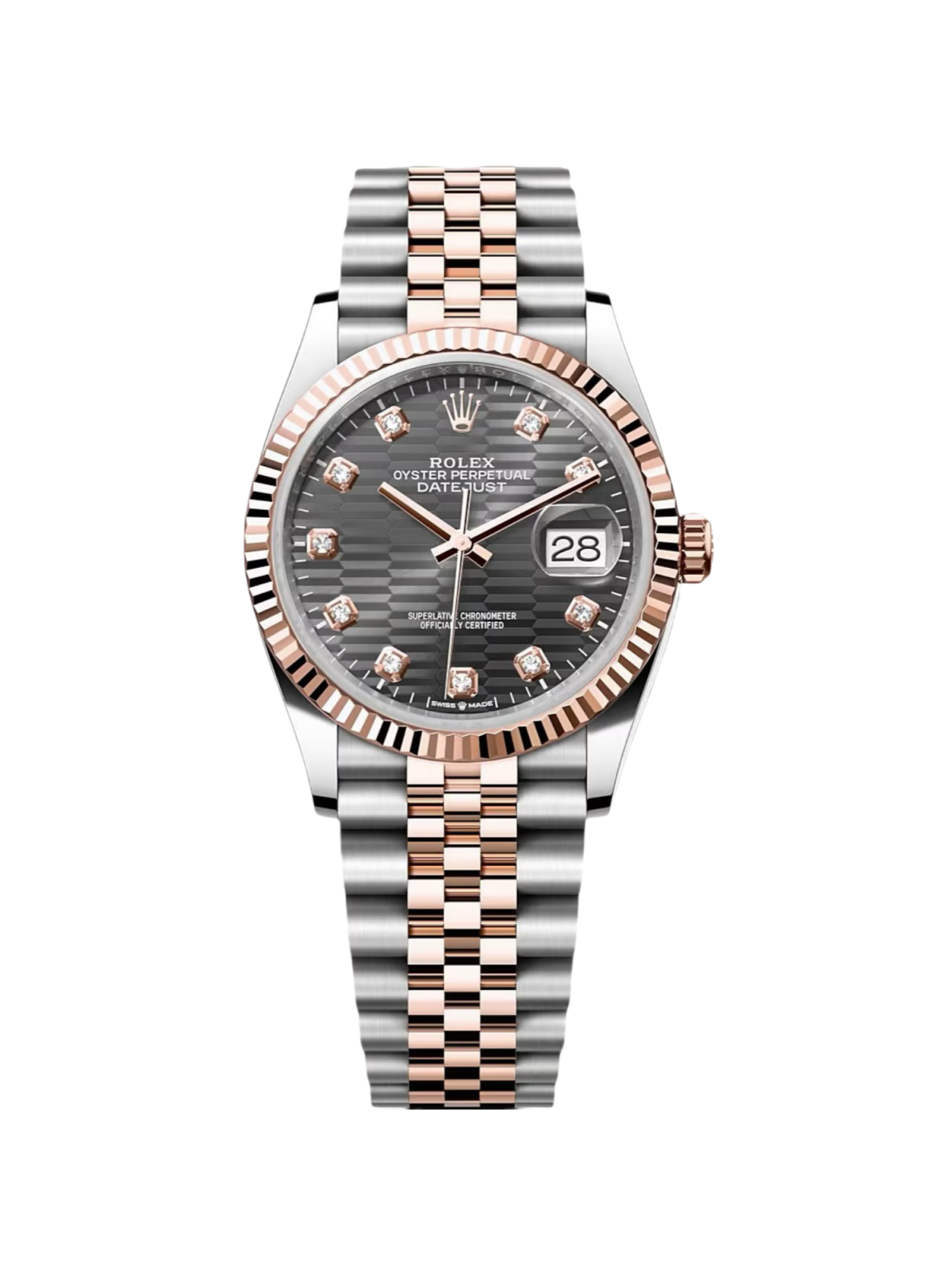 72B8DED5-0A26-A7A4-40BE-5FD0F2B9A5D1 Rolex Datejust 36mm 126231 Slate Fluted Motif Dial 36mm Jubilee Bracelet - Image 1