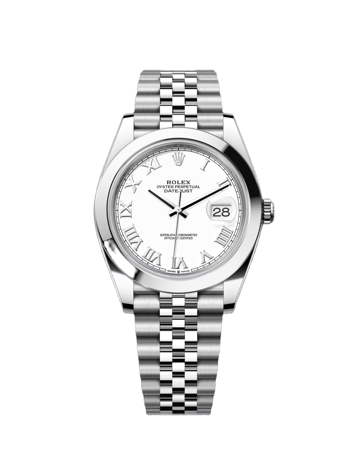 758B4CFB-5C11-736A-D994-9411621A67C7 Rolex Datejust 41mm Smooth Bezel White Roman Dial Jubilee - 126300 - Image 1