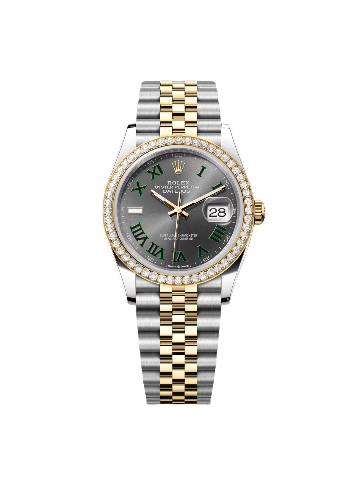 75AED824-33C1-BBC8-2D14-3141F865DD86 Rolex Datejust 36mm 126283 Wimbledon Slate Dial Jubilee Bracelet Watch - Image 1