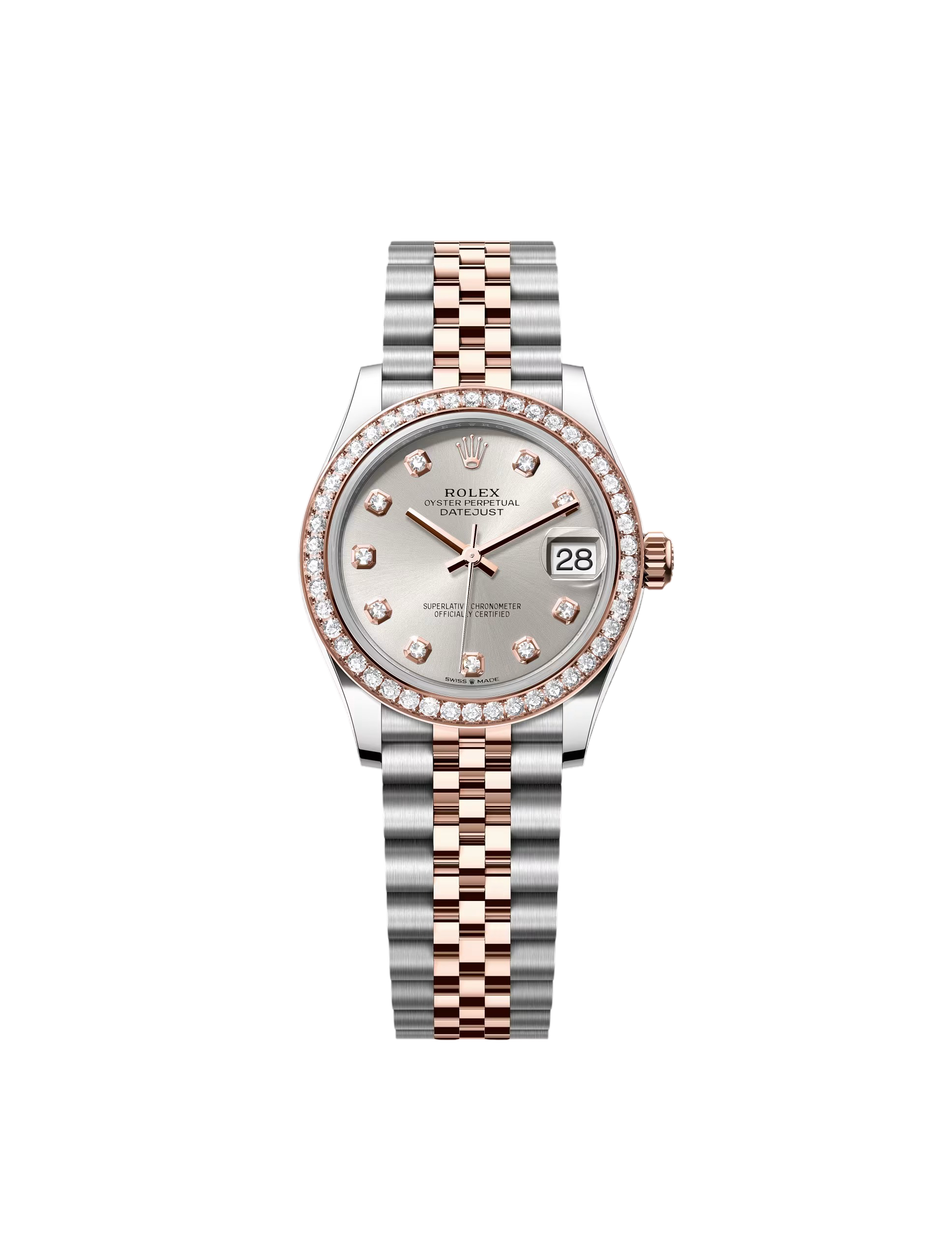 79863ADC-F47F-88A2-FBDC-D73BF2C9267E Rolex Datejust m278381-0015/0016 Silver Diamond Dial Diamond-Set Bezel 31mm - Image 1