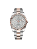 Rolex Datejust 41mm 126331 Silver Fluted Motif Dial Two Tone Stainless Steel & 18K Rose Gold Jubilee Bracelet Men's Watch - Image 2