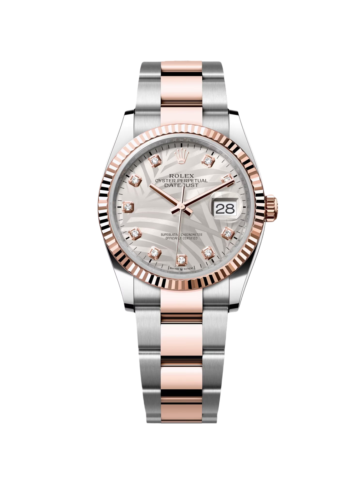 7F2F8E77-B665-06B9-47D5-1047EF5780A2 Rolex Datejust 36mm 126231 Silver Palm Motif Dial 36mm - Image 1