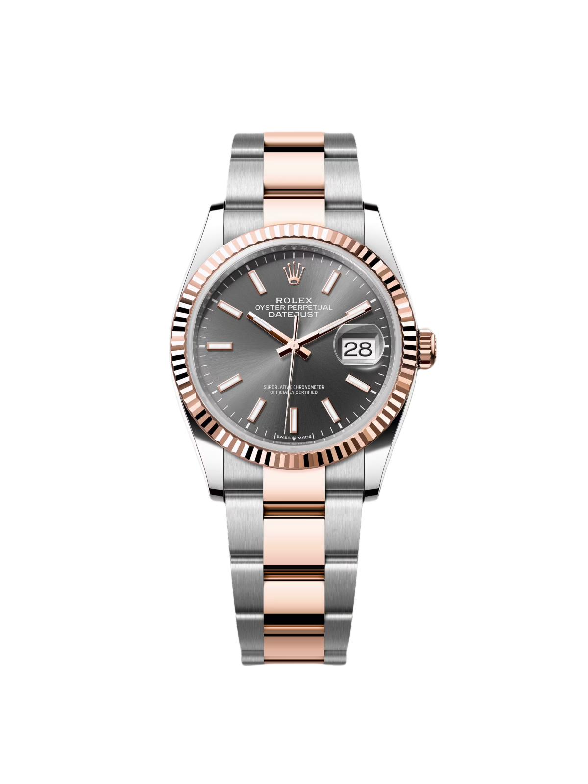 8331083B-67F3-BD17-6C3F-49FBECA0214E Rolex Datejust 36mm 126231 Slate/Gray Dial Oystersteel and 18K Rose gold Oyster Bracelet - Image 1