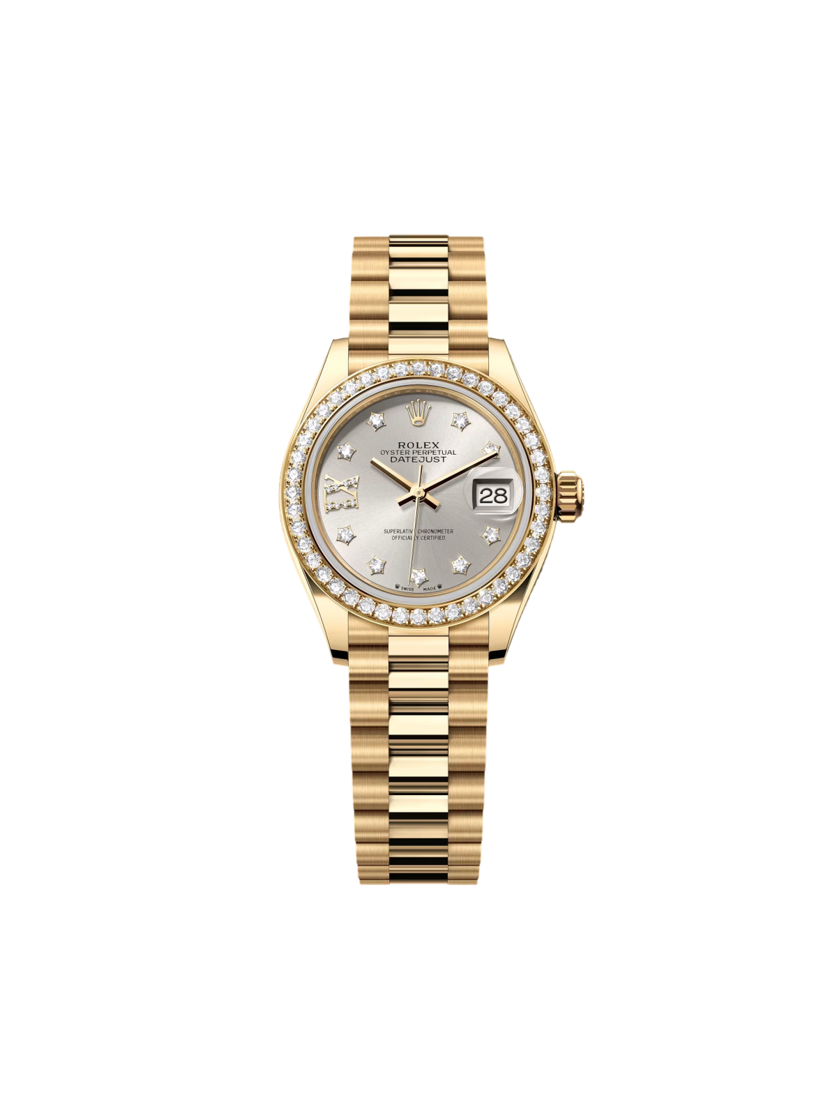 9032F6A3-4E8E-B83D-197F-E2F6B02D51C3 Rolex Lady-Datejust 28mm 279138RBR Silver Dial President Bracelet Watch - Image 1