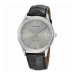 Longines Men's L48744722 Flagship Black Leather Watch