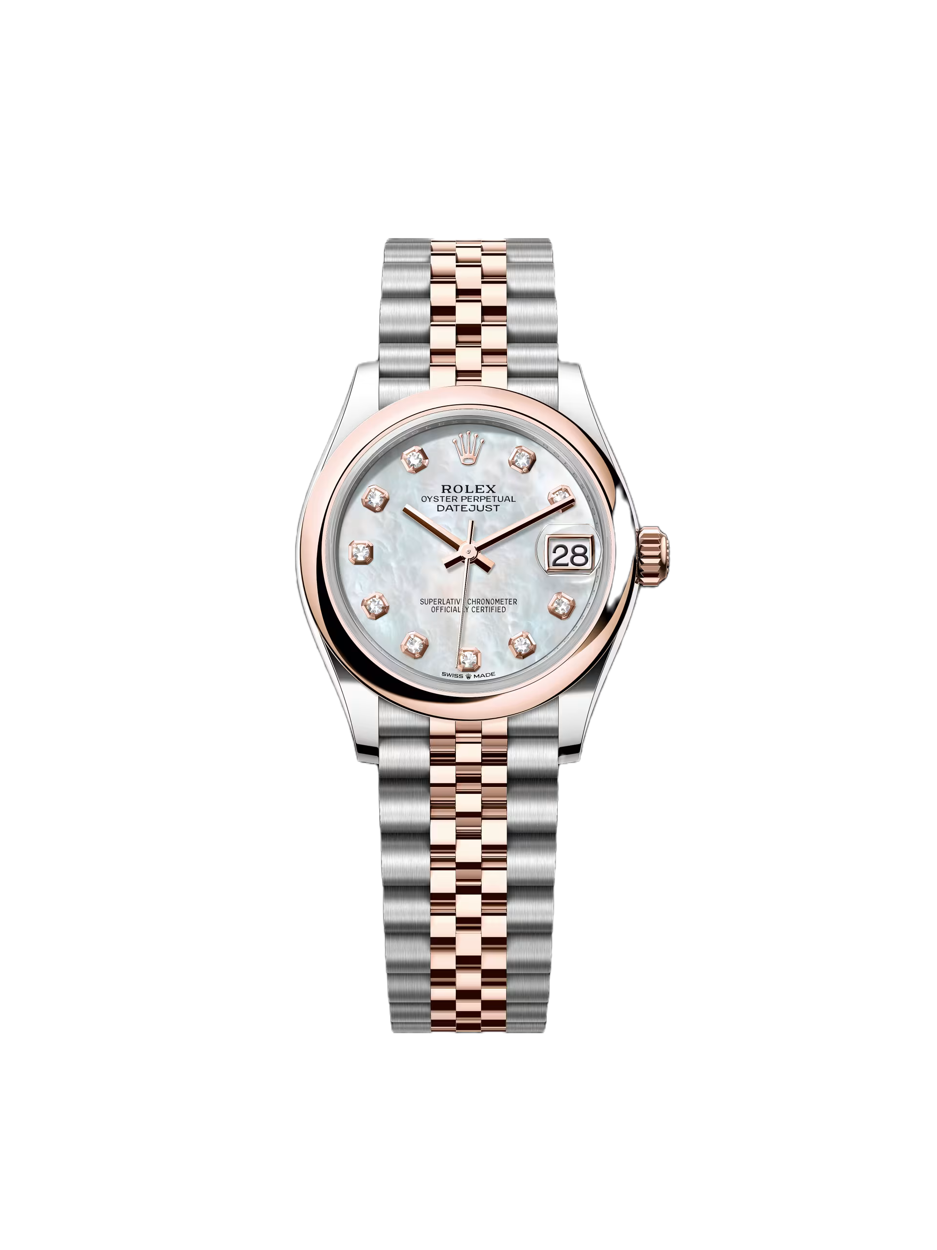 97D6F144-F391-E67E-6476-8BA2E301B37D Rolex Datejust m278241-0025/0026 White Mother-of-Pearl 31mm Dial Oyster Bracelet Watch - Image 1
