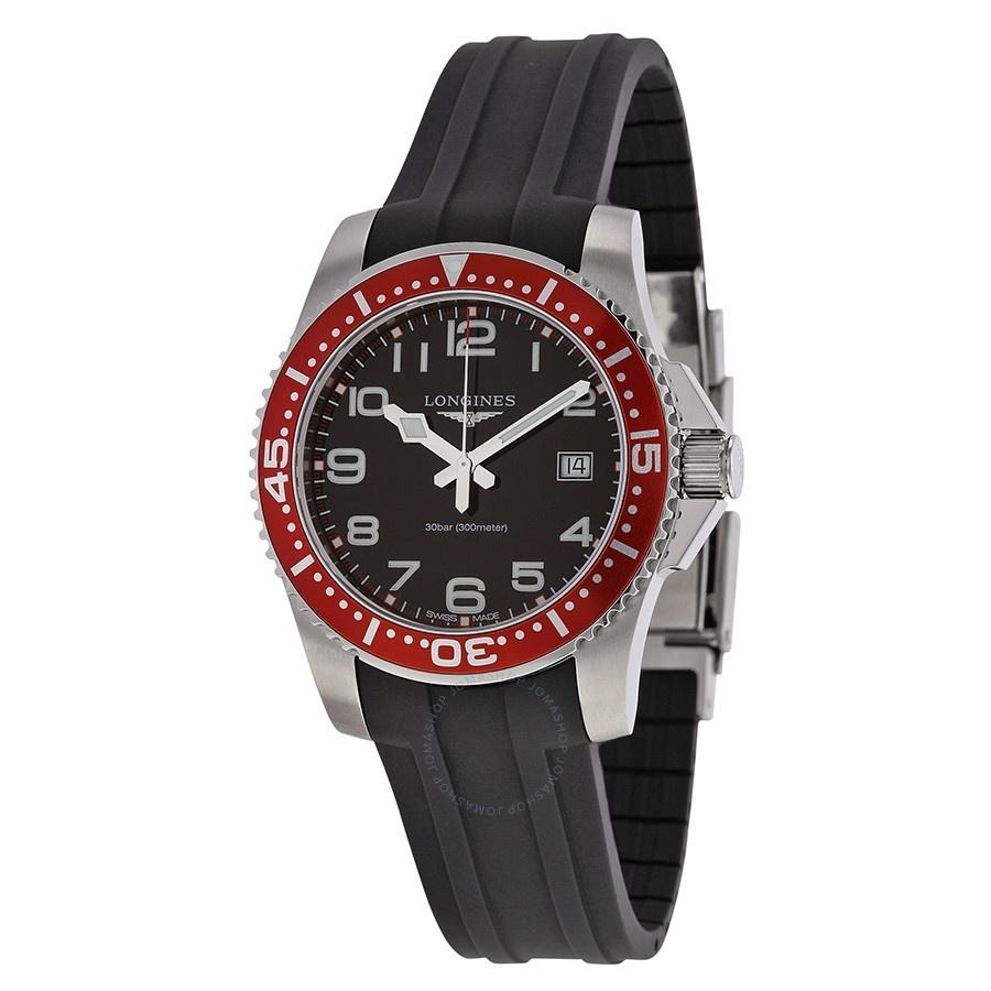 A10D4186-F4D8-7980-F4AB-A16B421778C1 Longines Men's L36894592 Hydroconquest Black Rubber Watch - Image 1