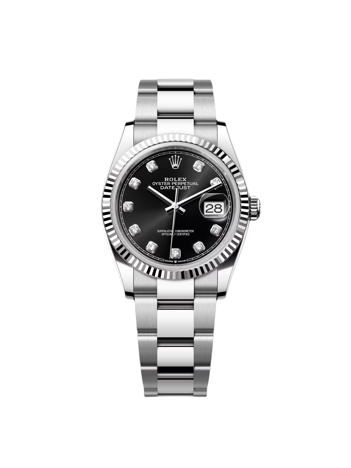 A63E0664-4B6A-8EB7-510B-B2D7ECA9D6CD Rolex Datejust 36mm 126234 Black Diamond Dial Stainless Steel Oyster Mens Watch - Image 1