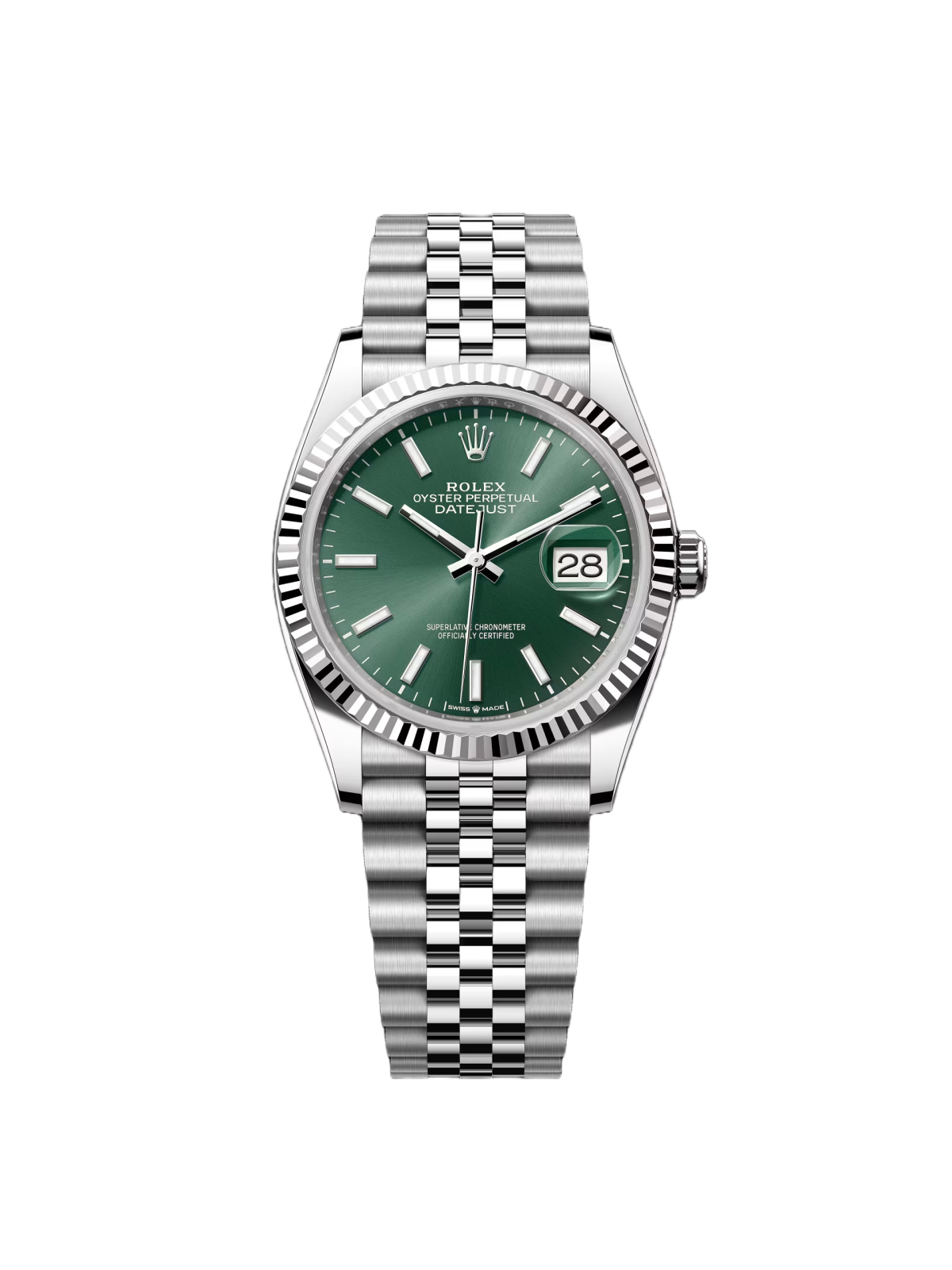 A6DAFD1D-21FD-ABDD-ADC0-389ACB9DC720 Rolex Datejust 36mm 126234 Mint Green Dial Jubilee Bracelet Watch - Image 1