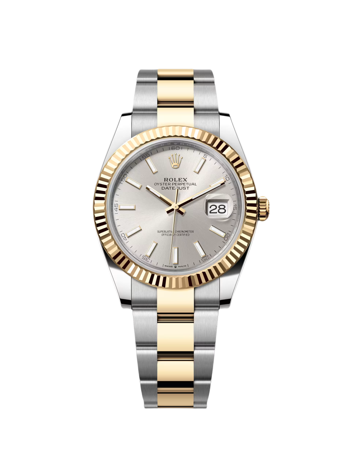 AEA42164-FD00-03D8-1AEF-C4F11434B3D5 Rolex Datejust 41mm 126333 Silver Index Oyster Steel and Yellow Gold Mens Watch - Image 1