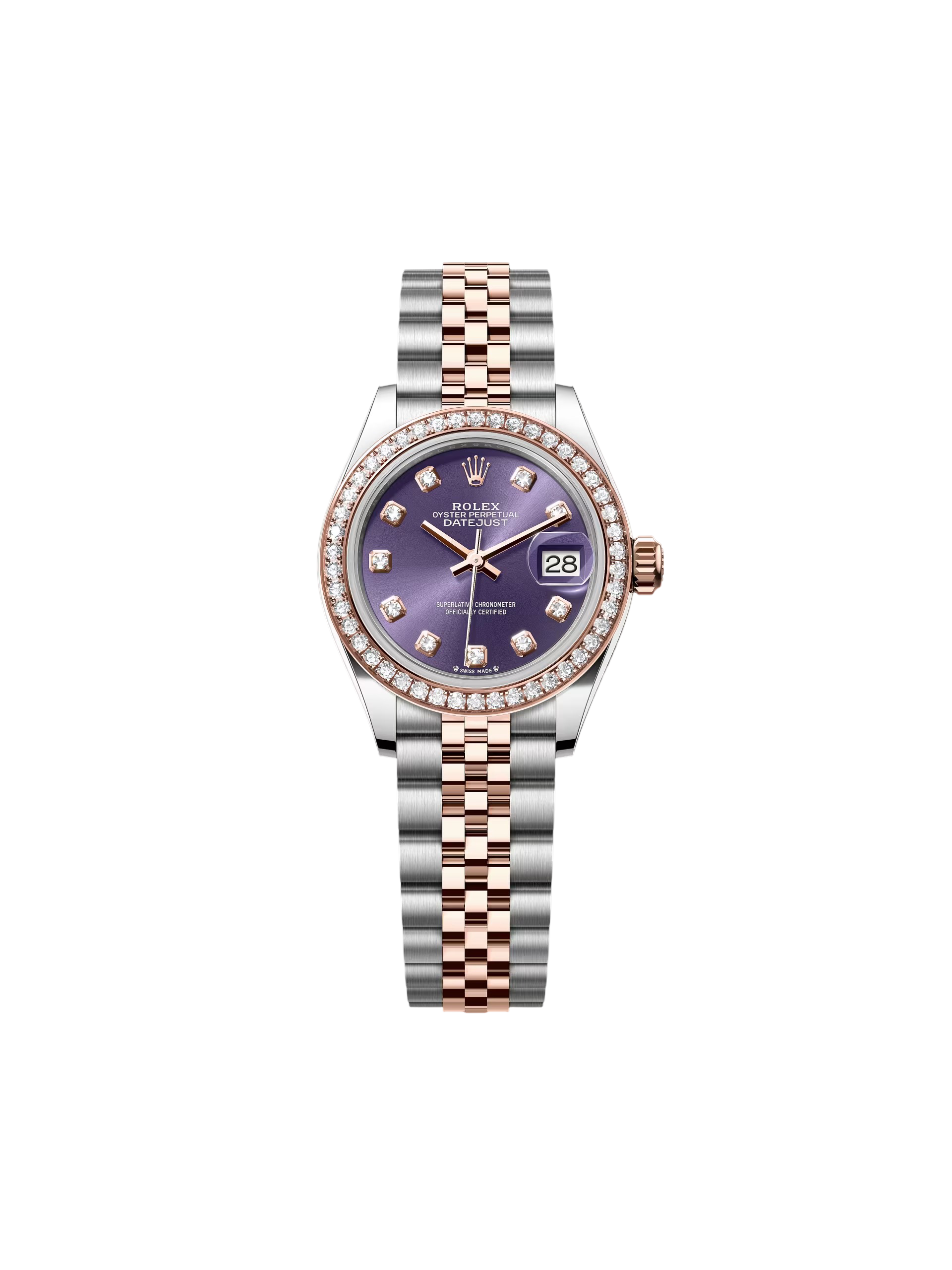B08A50CC-2A2D-CE0D-505C-CF5F590B9D9A Rolex Lady-Datejust 28mm 279381RBR Aubergine Diamond Dial Oyster Bracelet - Image 1