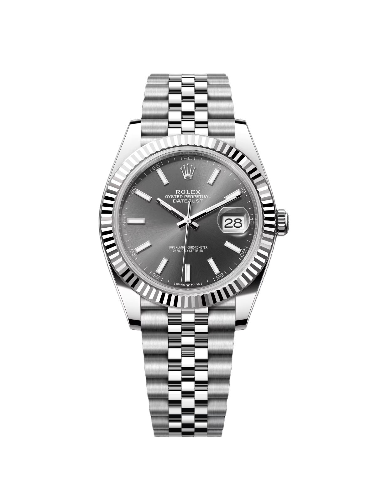 B3547B4D-3491-1B41-AA9D-A4FBAD5F7E22 Rolex Datejust 41mm 126334 Dark Rhodium Index Jubilee Stainless Steel - Image 1