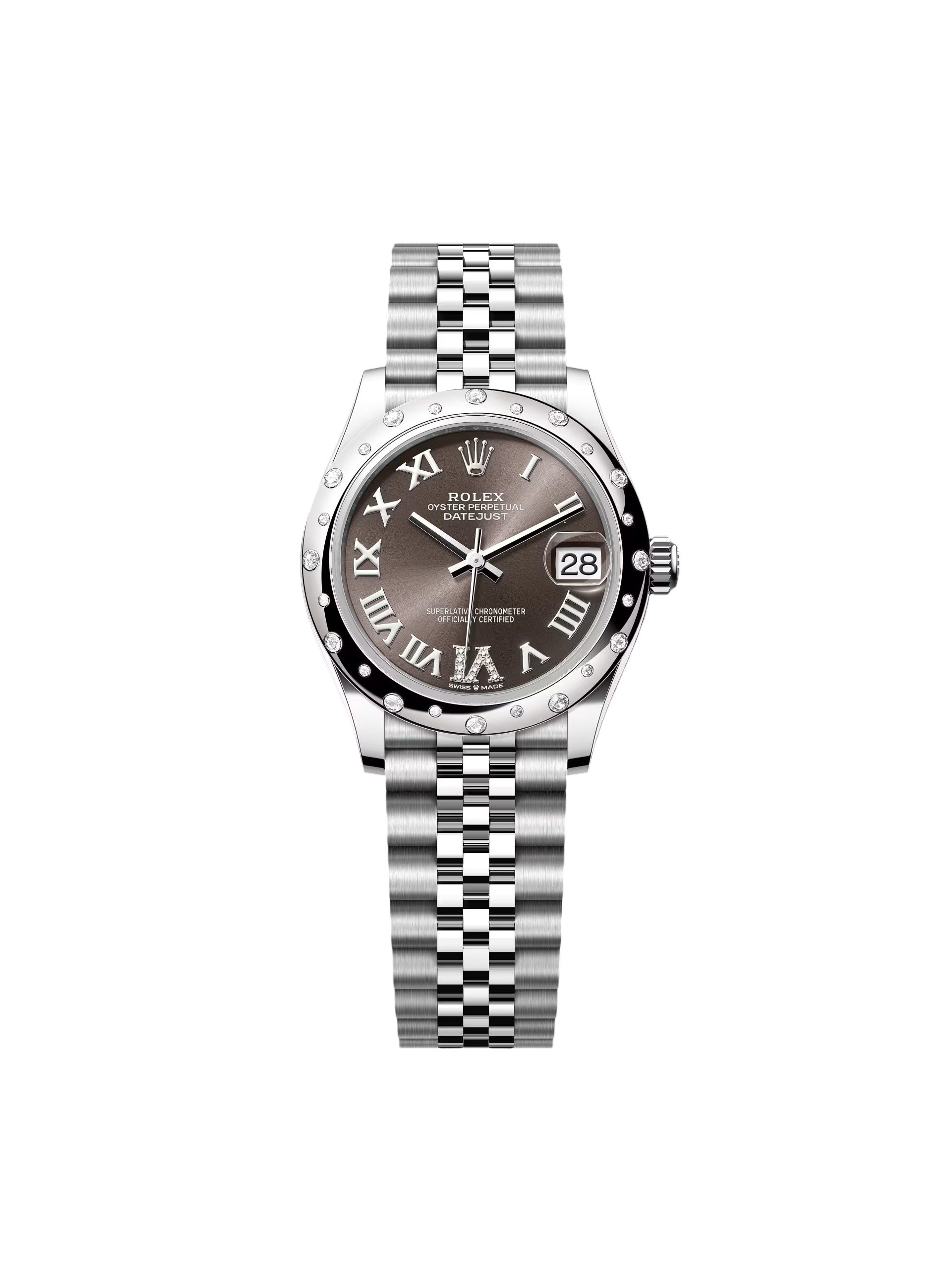 BF3C0CD0-9625-739B-3819-0AB89DFAD870 Rolex Datejust m278344 Dark Grey Dial 31mm Domed Diamond - Image 1
