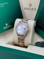 Rolex Datejust m278381-0025/0026 Mother-of-Pearl Diamond 31mm Dial Diamond-Set Bezel and Oyster Bracelet Watch - Image 8