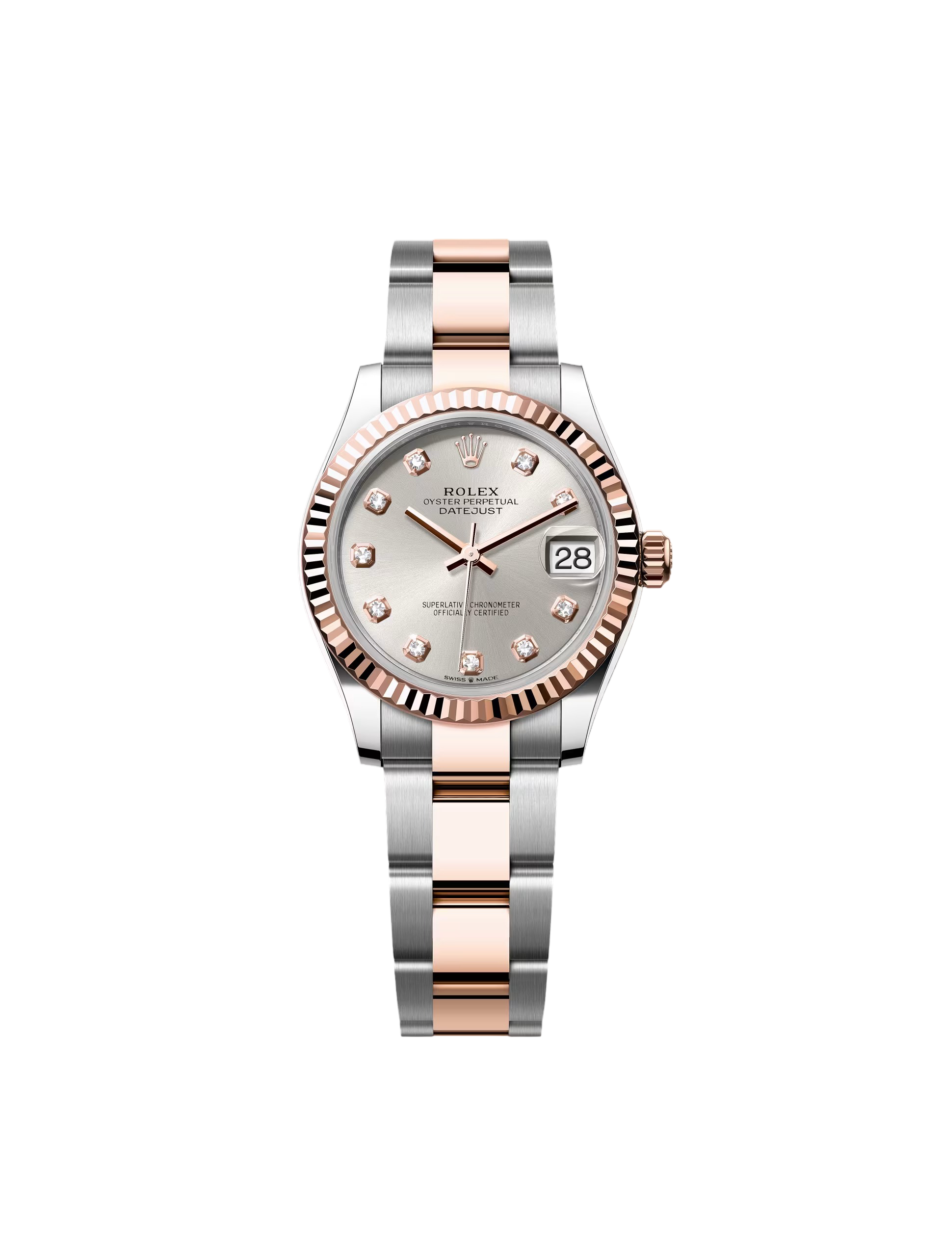 C537286B-EBA1-99AD-FD0B-70BF8B586261 Rolex Datejust m278271-0015/0016 Silver 31mm Dial Oyster Bracelet Watch - Image 1