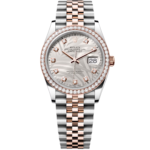 Rolex  Datejust 36mm 126281 Silver Palm Motif Diamond Dial Oyster Bracelet
