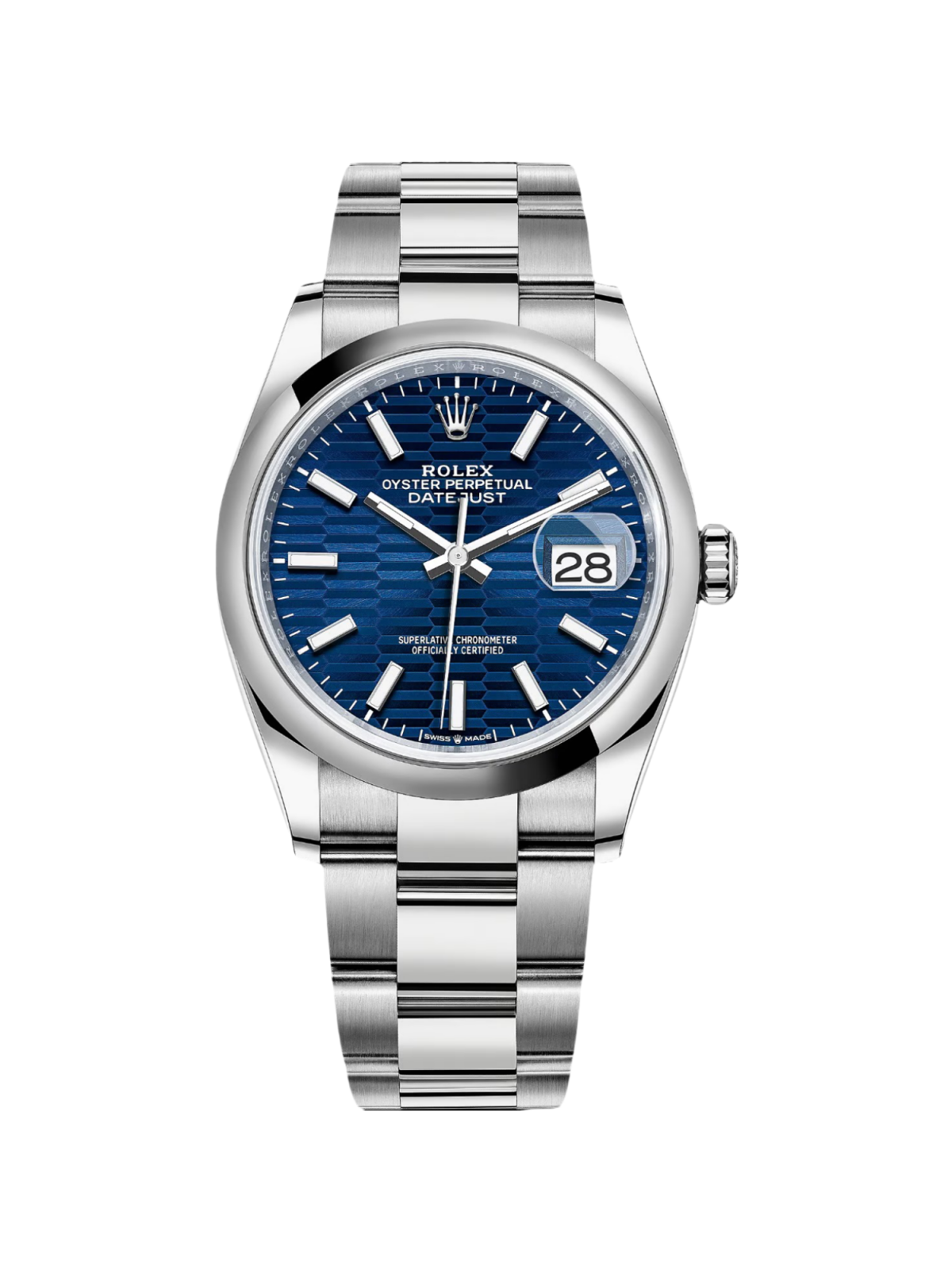 C9855663-46AE-8D78-A3CA-EC9A2480C68E Rolex Datejust 36mm 126200 Oyster Perpetual Blue Fluted Motif Dial Jubilee Stainless Steel - Image 1