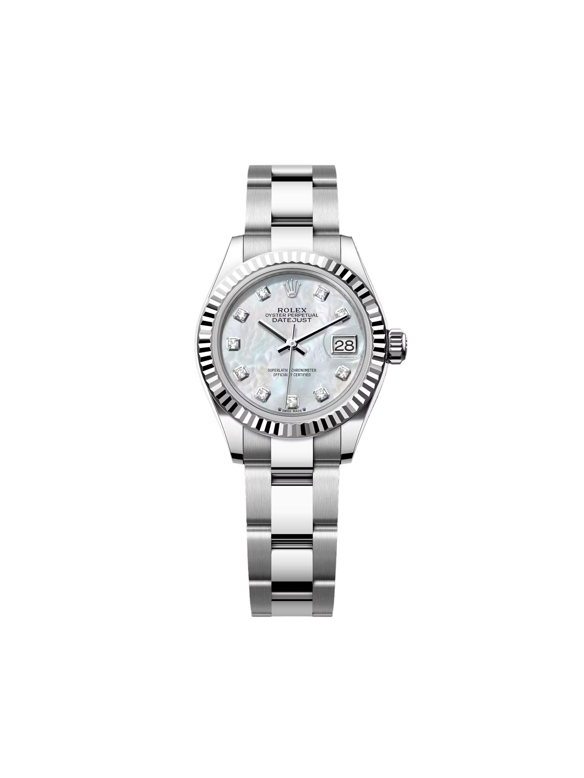CA38CE43-D073-8FBE-F219-9A5086A03F33 Rolex Lady-Datejust 28mm 279174 Mother Of Pearl Diamond Dial Oyster Bracelet - Image 1