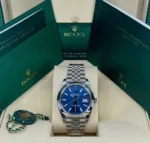 Rolex Datejust 41mm 126300 Blue Index Jubilee Stainless Steel Men’s Watch - Image 3